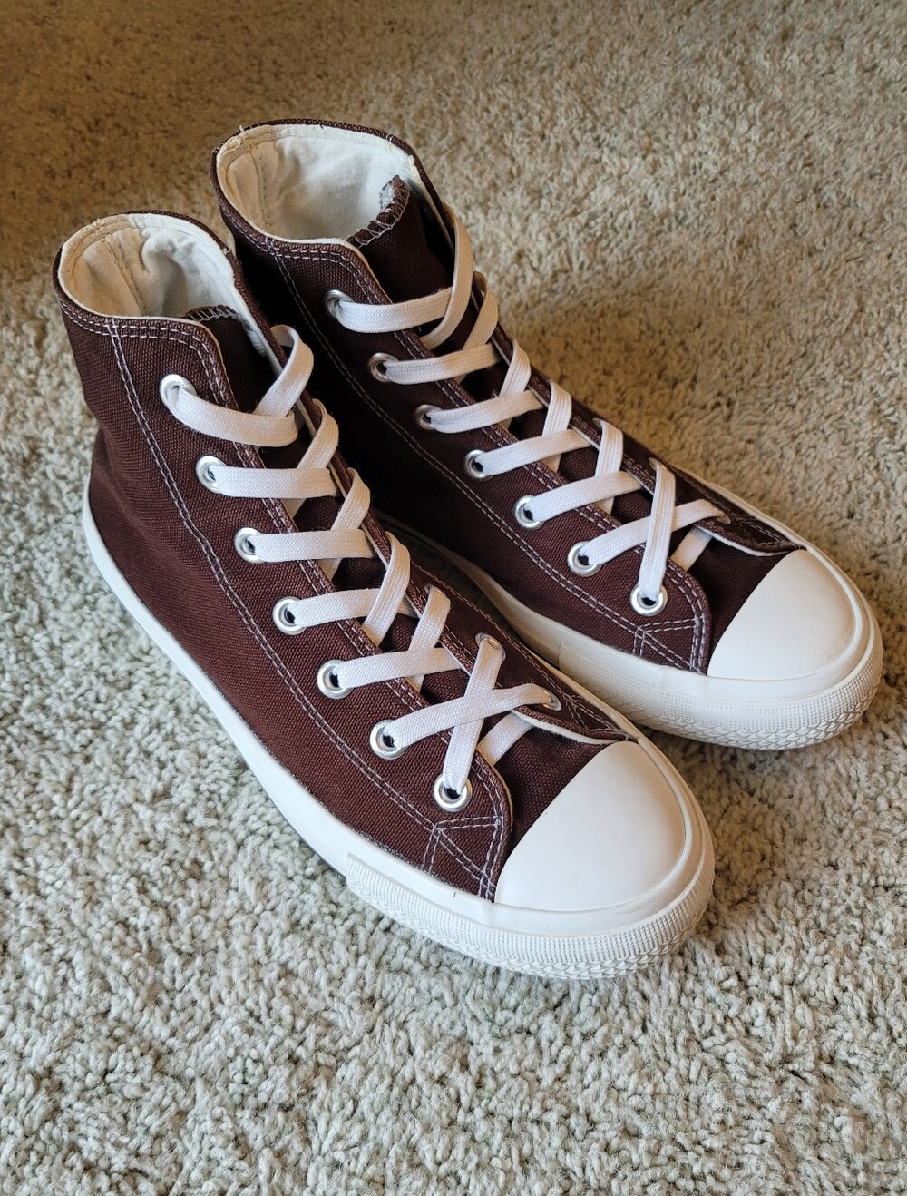 Classic High-Top Canvas Sneakers in Chocolate Brown A Really Cool Look! 8